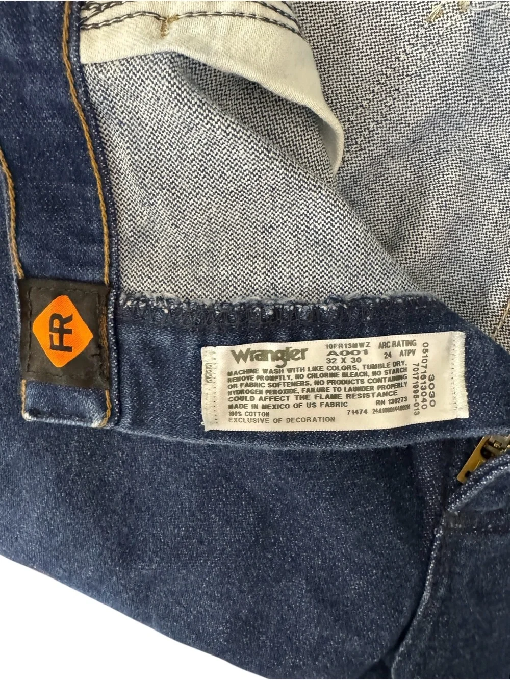Wrangler Original FR Flame Resistant #10FR13MWZ Blue Denim Mens Jeans Size 32x30